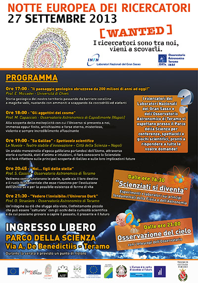 Locandina "Notte dei ricercatori 2013"